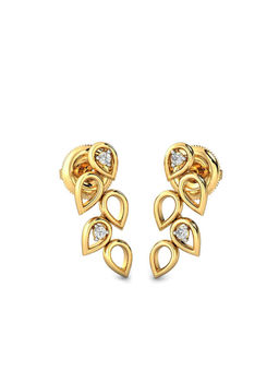 Candere by Kalyan Jewellers - 18K BIS Hallmark Yellow Gold and I2GH Diamond Earrings