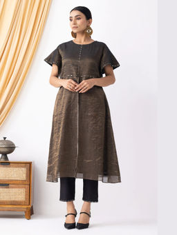 HAAVI BY PURAB - Asmira Chanderi Brown Kurta