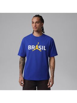 Nike - Mens Blue Air Jordan Football Replica Typography T-Shirt - IF3910-417