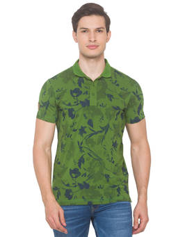 Spykar - Men Green Slim Fit Polo T-shirt