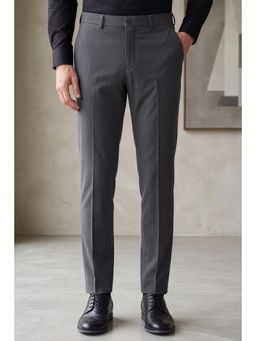 Louis Philippe - Men Grey Slim Formal Trousers