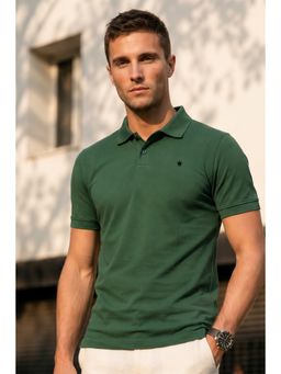 Louis Philippe - Men's Golf Leisure Pique Solid Polo T-shirt with Active Stretch