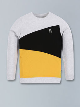 3PIN - Colorblocked Multi-Color Cotton Full Sleeve T-Shirt