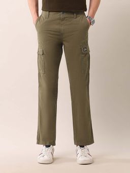 U.S. Polo Assn. Denim Co. - Men's Olive Mid Rise Straight Fit Cargos