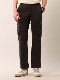 U.S. Polo Assn. Denim Co. - Men's Brown Solid Straight Fit Twill Cargos