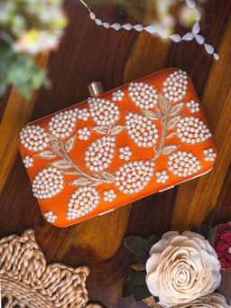 NR by Nidhi Rathi - Women Orange Embellished Clutch