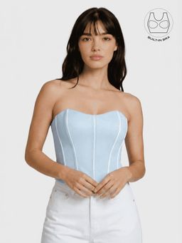 BUTTERSCOSH - Tenera Cool Blue Strapless Corset Top with Inbuilt Bra
