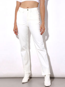 ONLY - Women Solid Casual White High Rise Straight Jeans