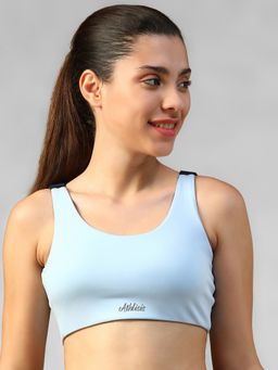 Athlisis - Blue Spandex Solid Sports Bra
