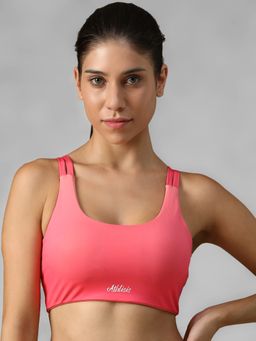 Athlisis - Pink Spandex Solid Sports Bra