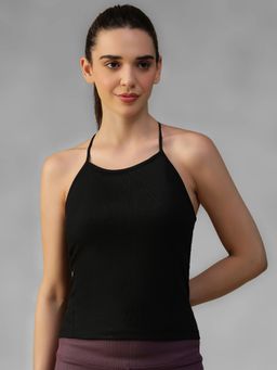 Athlisis - Black Spandex Solid Tank