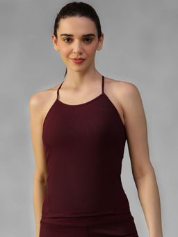 Athlisis - Burgundy Spandex Solid Tank