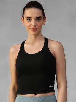Athlisis - Black Spandex Solid Tank