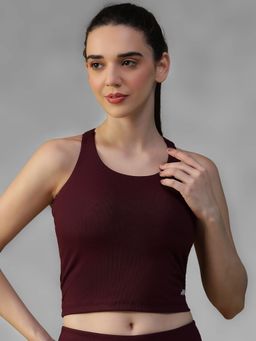 Athlisis - Burgundy Spandex Solid Tank