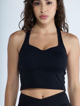Cava Athleisure - Black Nylon Solid Sports Bra