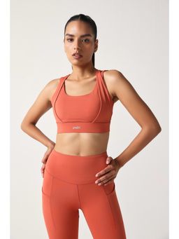 Sawsee - Coral Nylon Solid Sports Bra