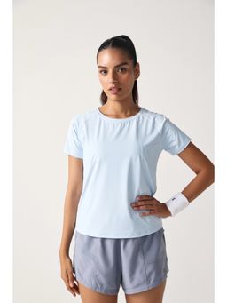 Sawsee - Blue Nylon Solid T-Shirt