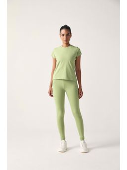 Sawsee - Green Bambo Blend Solid T-Shirt with Tights