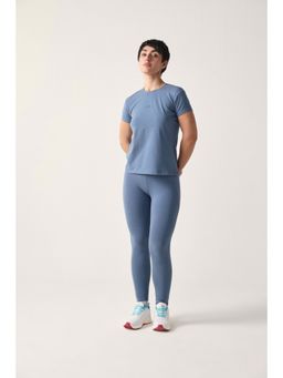 Sawsee - Blue Bambo Blend Solid T-Shirt with Tights
