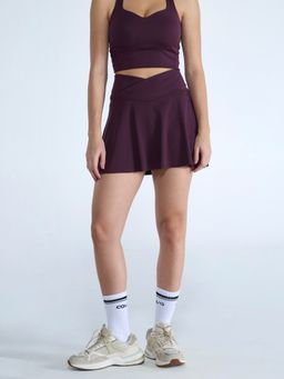 Cava Athleisure - Wine Nylon Solid Skorts