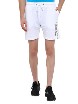 AM SWAN - Premium Cotton Solid Shorts In White