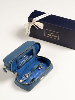 Hidesign - Blue Leather Solid Jewellery Organiser