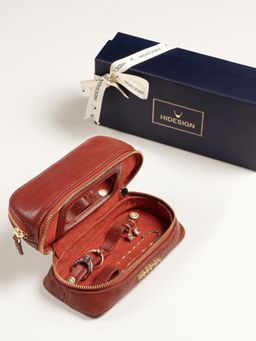 Hidesign - Red Leather Solid Jewellery Organiser