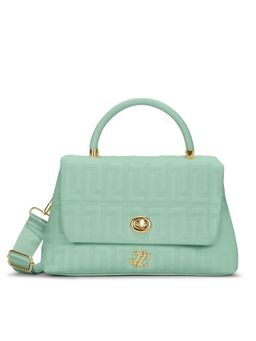 Lavie Signature - Green Synthetic Leather Textured Handbag with Detachable Strap