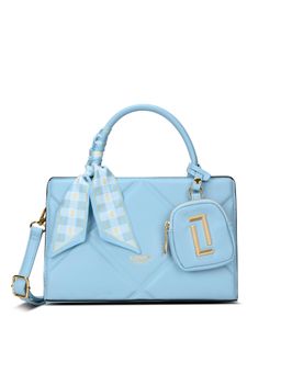Lavie Luxe - Blue Synthetic Leather Textured Handbag with Detachable Strap