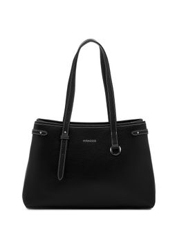MIRAGGIO - Black Pu Textured Tote Bag