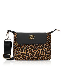 Lavie Signature - Brown Synthetic Leather Animal Print Sling Bag