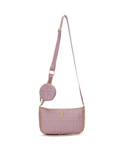 Lavie Signature - Pink Synthetic Leather Textured Sling Bag with Detachable Coin Pouch