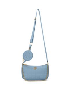 Lavie Signature - Blue Synthetic Leather Textured Sling Bag with Detachable Coin Pouch
