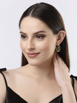 NVR - Women Gold-plated Contemporary Half Hoop Earrings