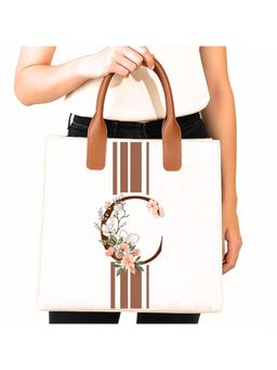 Strutt - Personalised With Letter C Tote Bag with Detachable Strap (Medium)