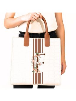 Strutt - Personalised With Letter F Tote Bag with Detachable Strap (Medium)