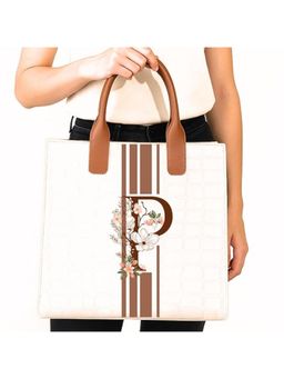 Strutt - Personalised With Letter P Tote Bag with Detachable Strap (Medium)