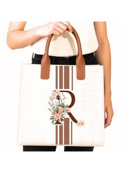 Strutt - Personalised With Letter R Tote Bag with Detachable Strap (Medium)
