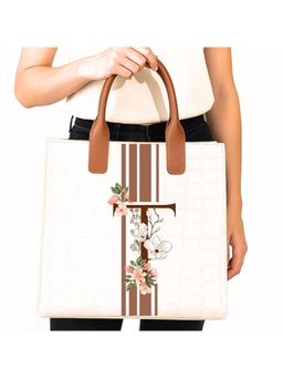 Strutt - Personalised With Letter T Tote Bag with Detachable Strap (Medium)