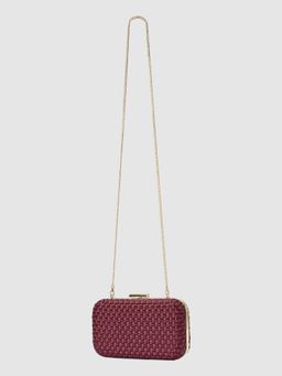 Forever New - Savannah Satin Weave Clutch with Detachable Chain