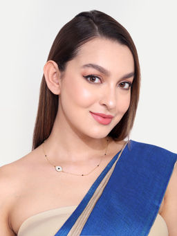 Abdesigns - Gold Plated Black Beaded American Diamond Mangalsutra