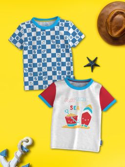 Nautinati - Boys Graphic Printed Round Neck Half Sleeve Cotton T-Shirt (Pack of 2)