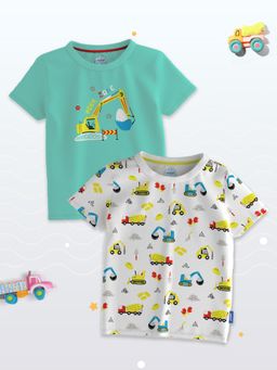Nautinati - Boys Printed Half Sleeves Round Neck T-Shirt (Pack of 2)