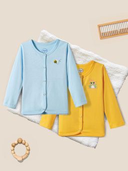 Nautinati - Soft Cotton Front Open Full Sleeve T-Shirt with Cute Prints (Pack of 2)
