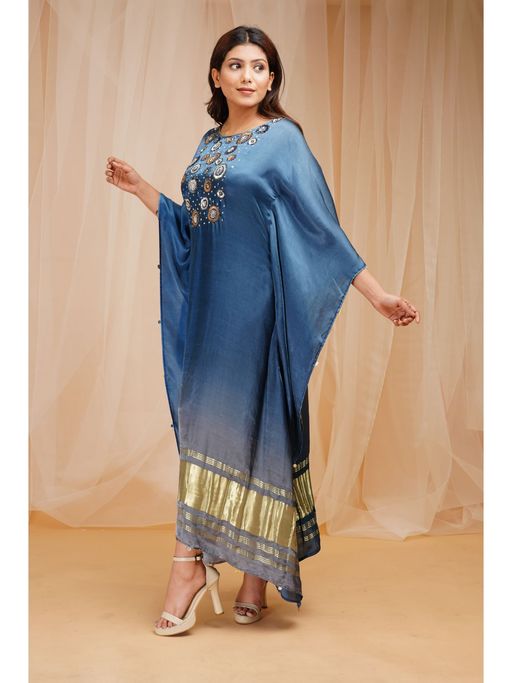 satin silk kaftan dress Buy Farha Syed Hand Embroidered Modal Satin Silk Kaftan Dress