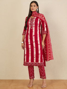 CHETI - Women Pure Cotton Printed Kurta With Pant & Dupatta