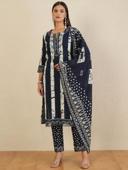 CHETI - Women Pure Cotton Printed Kurta With Pant & Dupatta