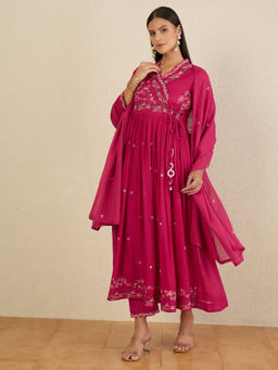 CHETI - Women Pure Cotton Voile Kurta With Pant & Dupatta