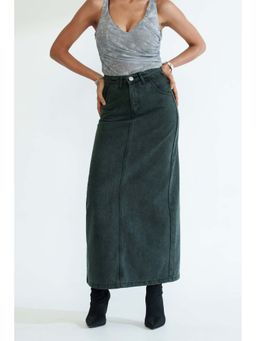 FREAKINS - Midnight Green Long Straight Skirt