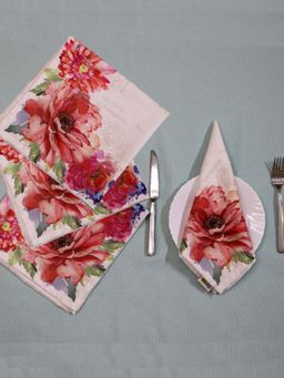 AME - Decorative Napkin Set Of 4 Sound Of Flowers Romantic 19"X19" S4
